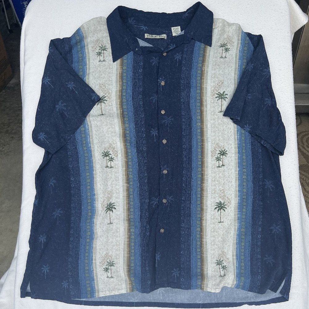 Batik Bay men's short sleeve 100% rayon button down tropical shirt Size 3XB